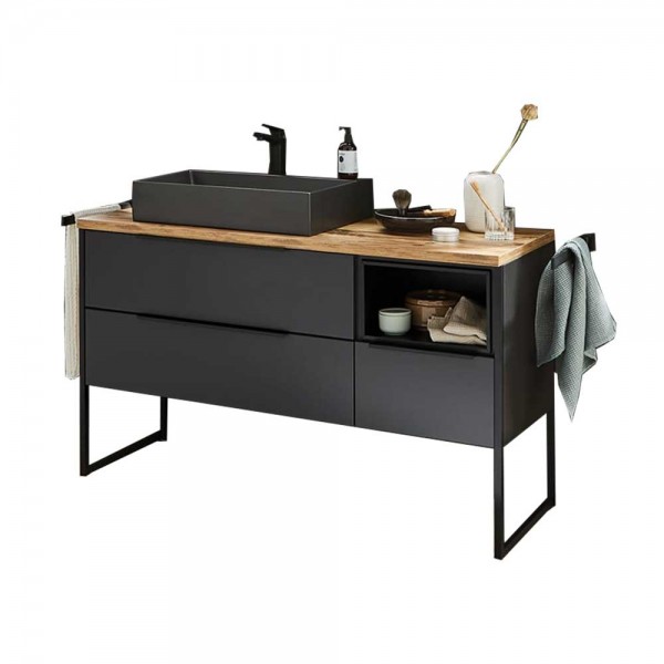 Puris Aspekt Waschtisch mit Unterschrank und Regal - 120 cm breit