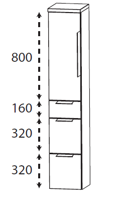 Puris Rounds Hochschrank HNA093A7M / HNA094A7M L/R
