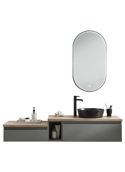 Puris Vialli Badmöbel Set 160 cm breit - Becken rechts