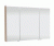 Spiegelschrank 90 cm S2A439078, 3 Doppelspiegeltüren, 2 Mittelwände, 6 Glasfachböden, 1 Schalter-Steckdosen-Element, 1 LED-Flächenleuchte, 13,6 Watt / Converter 30 Watt, Energieeffizienzklasse: A, B/H/T: 90x66x15 cm