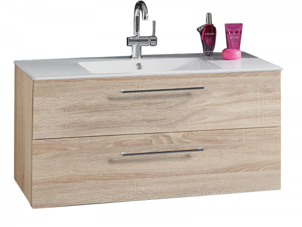 Puris Fresh Waschtisch mit Unterschrank 102 cm breit mit Keramikbecken