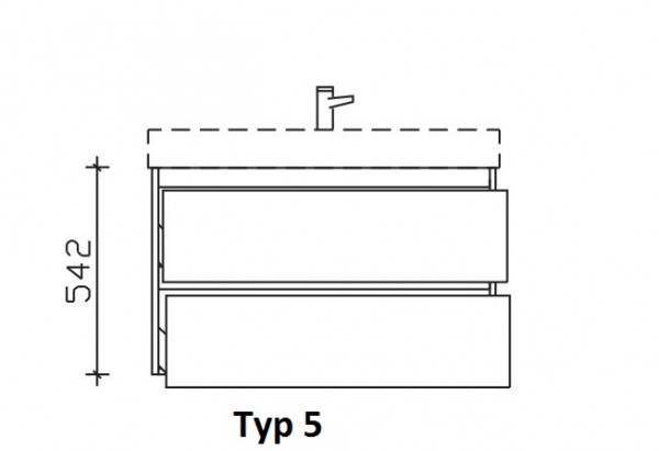 Pelipal PCON Waschtischunterschrank für Geberit Acanto - maßvariabel