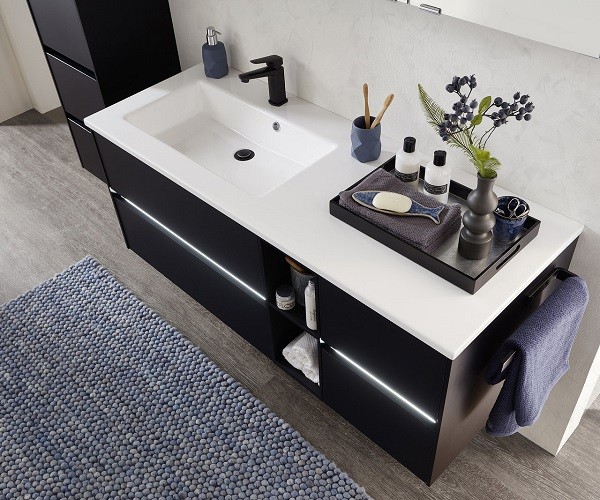 Pelipal 6010 Waschtisch mit Unterschrank 133 cm breit - Becken Links