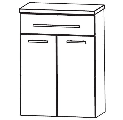 Puris Classic Line Bad-Highboard mit Wäschekippe 60 cm breit HBA556A7W