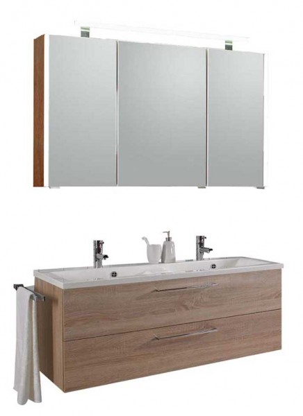 Puris Fresh Badmöbelset mit Doppelwaschtisch 120 cm - Serie C