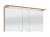 Spiegelschrank 120 cm S2A431215 - für Doppelwaschtisch-Lösung, 3 Doppelspiegeltüren, 2 Mittelwände, 6 Glasfachböden, 1 Schalter-Steckdosen-Element, 1 Gesimsboden mit LED Beleuchtung, 2 x 4,6 Watt / Converter 15 Watt, für Doppelwaschtisch Lösung, Energieef