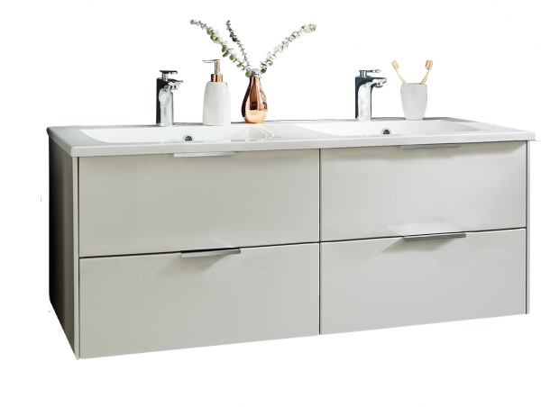 Puris d.light Doppelwaschtisch mit Unterschrank 123,2 cm breit SETDL2D 1