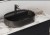 Nizza oval mit Hahnbank schwarz matt - inkl. Permanentablauf in schwarz matt