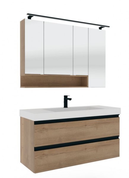 Puris c!puro Badmöbel Set - 120 cm Becken mittig