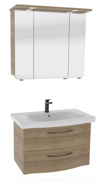 Pelipal 6005 Badmöbel Set inkl. Spiegelschrank mit Kranz - 80 cm
