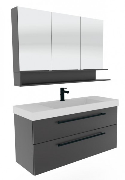 Puris c!mano Badmöbel Set - 120 cm Becken mittig