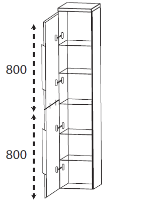 Puris Rounds Hochschrank HNA033A71 / HNA034A71 L/R