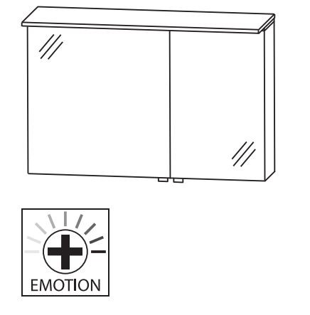 Puris Aspekt Bad-Spiegelschrank 100 cm breit