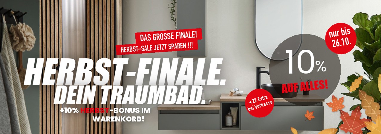 HERBST-FINALE: Dein Traumbad, 10% Rabatt auf alles – nur bis 26.10.!