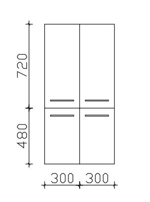Pelipal Neutraler Bad-Midischrank 4 Türen - Tiefe wählbar