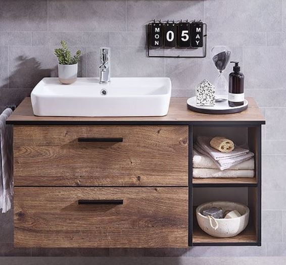 Pelipal Quickset 374 - Waschtischset inkl. Aufsatzbecken &amp; Regal / 103 cm breit