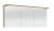 Spiegelschrank 160 cm S2A431615, 3 Doppelspiegeltüren, 2 Mittelwände, 6 Glasfachböden, 1 Schalter-Steckdosen-Element, 1 Gesimsboden mit LED Beleuchtung, 2 x 6,5 Watt / Converter 30 Watt, Energieeffizienzklasse: A, B/H/T: 160x66,8x15 cm