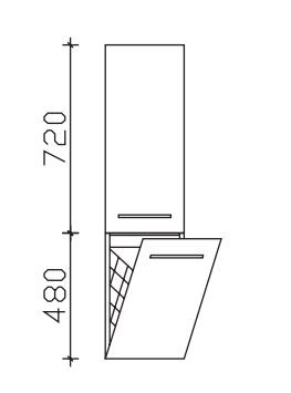 Pelipal Neutraler Bad-Midischrank - 1 Drehtüre, 1 Wäschekippe / Breite wählbar