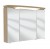 Spiegelschrank 90 cm S2A439S2, 1 Gesimsboden mit LED-Beleuchtung,3 Spiegeltüren auf Trägerplatte, 2 Mittelwände, 6 Glasfachböden, 1 Schalter-Steckdosenelement, ohne Facettenschliff, B/H/T: 90x65,6x15 cm