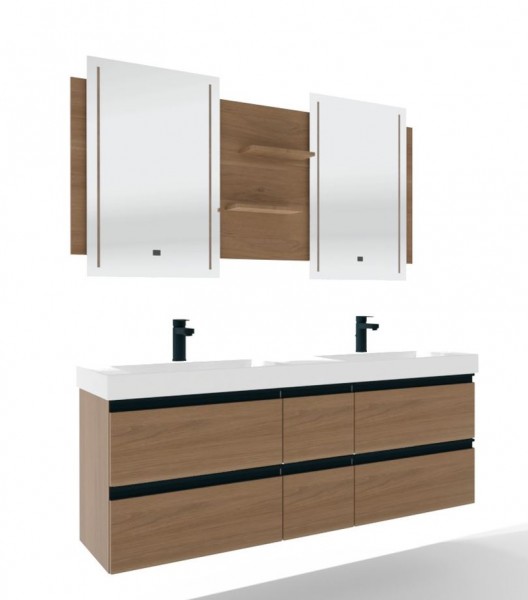 Puris c!puro Badmöbel Set mit Doppelwaschtisch - 150 cm