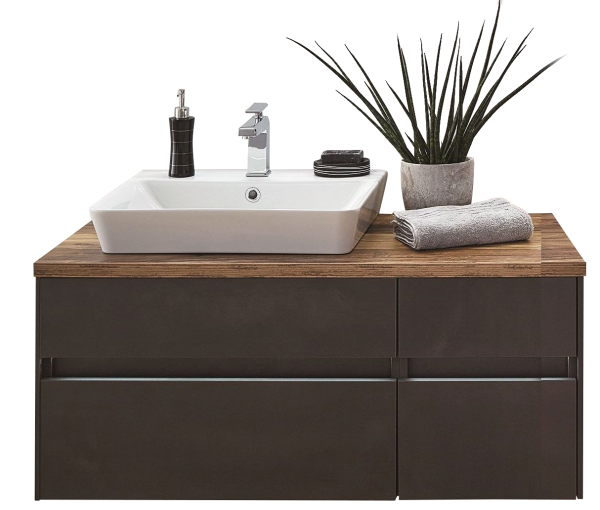 Puris Unique Waschtisch mit Unterschrank 102 cm - Ablagefläche links oder rechts