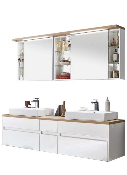 Puris Unique Badmöbel Set 172 cm breit mit Spiegelschrank