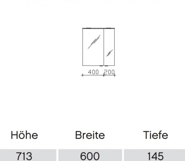 Pelipal 6910 Spiegelschrank mit LED-Lichtkranz / 60 cm breit