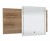 SET5412L2 Flächenspiegel, 1 Trägerplatte in Korpusdekor 64 cm hoch, 2 versetzte Holzablagen links, Flächenspiegel 70 cm breit, 2 LED Streifen senkrecht, 1 Touch-LED Dimmer - Maße: 14,1x120x80 cm