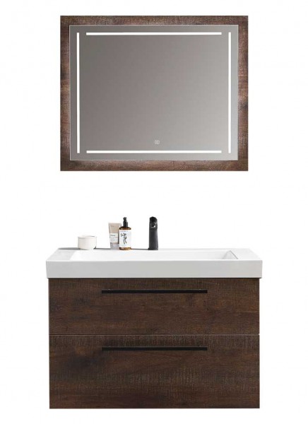 Puris c!mano Badmöbelkombination - 92 cm mit Flächenspiegel