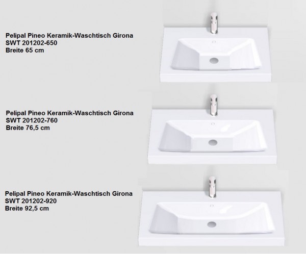 Pelipal Pineo Keramik-Waschtisch Girona - maßvariabel