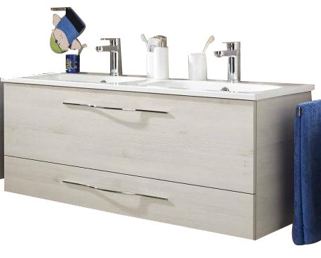 Pelipal 6110 Doppelwaschtisch mit Unterschrank 120 cm breit - 2 Auszüge