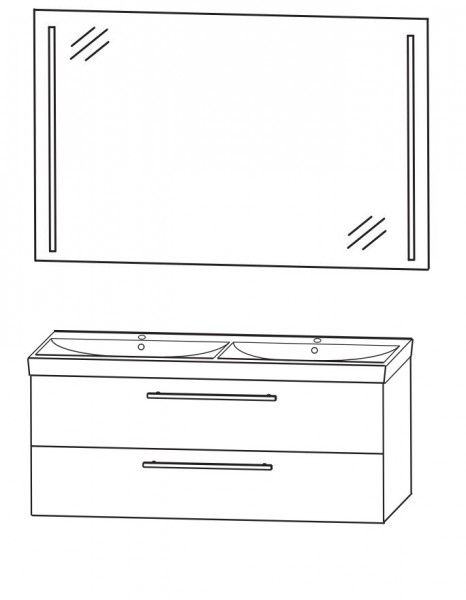 Puris Protection1 - Badmöbelset 4 - 120 cm / mit Flächenspiegel