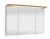 Spiegelschrank 90 cm SET43902, Spiegelschrank S2A 4390 1D: 3 Doppelspiegeltüren, 2 Mittelwände, 6 Glasfachböden, 1 Schalter-Steckdosen-Element, inkl. Griffblöcke Gesimsboden GS1 4190 B2: LED-Beleuchtung 11,4 Watt / Converter 30 Watt, 1 Zwischenplatte Ener