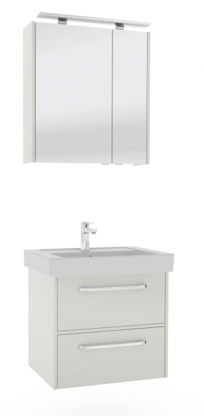 Pelipal 3050 Badmöbel Set mit Spiegelschrank mit Aufsatzleuchte - 65 cm