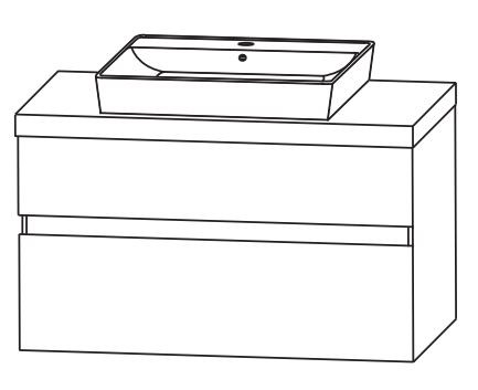 b.essence Set - Waschtisch mit Unterschrank - 80 cm breit