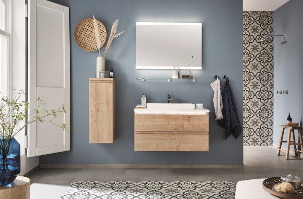 b.straight Badmöbel-Set 90 cm breit inkl. Spiegel