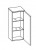 919.013030 Wandschrank / 1 Drehtüre / 2 Glaseinlegeböden / inklusive Türdämpfer / Montage wandhängend