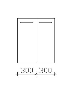 Pelipal Neutrales Bad-Highboard - 2 Drehtüren - 60 cm breit / Tiefe wählbar
